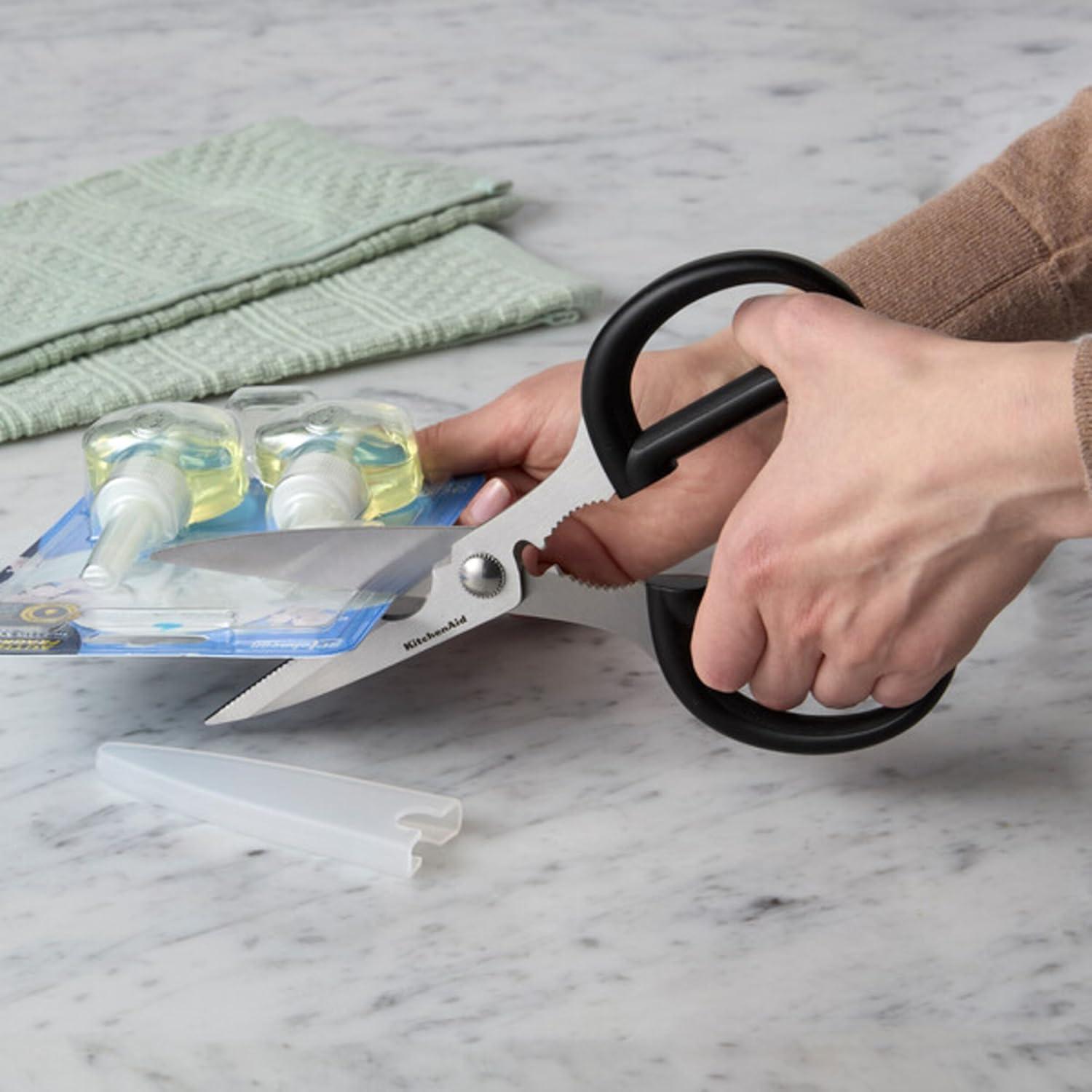 imageKitchenAid Multipurpose Shear Set Versatile Scissors with Nutcracker Bottle Opener Ergonomic Handles with Protective Blade Covers 2 Piece