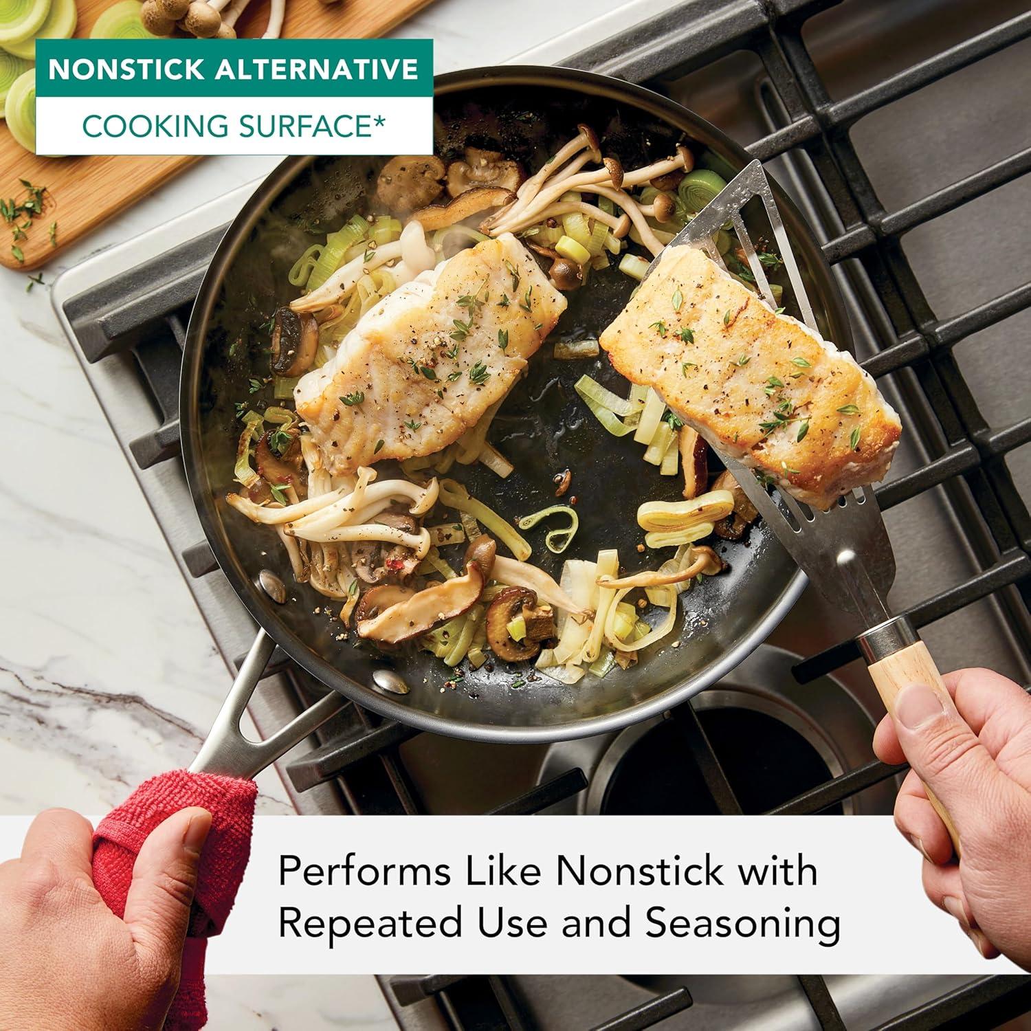 imageKitchenAid NITRO Carbon Steel Frying PanSkillet Stainless Steel Handle Compatible with All Cooktops 10 Inch Open Fry Pan BlackSkillet 10 Inch