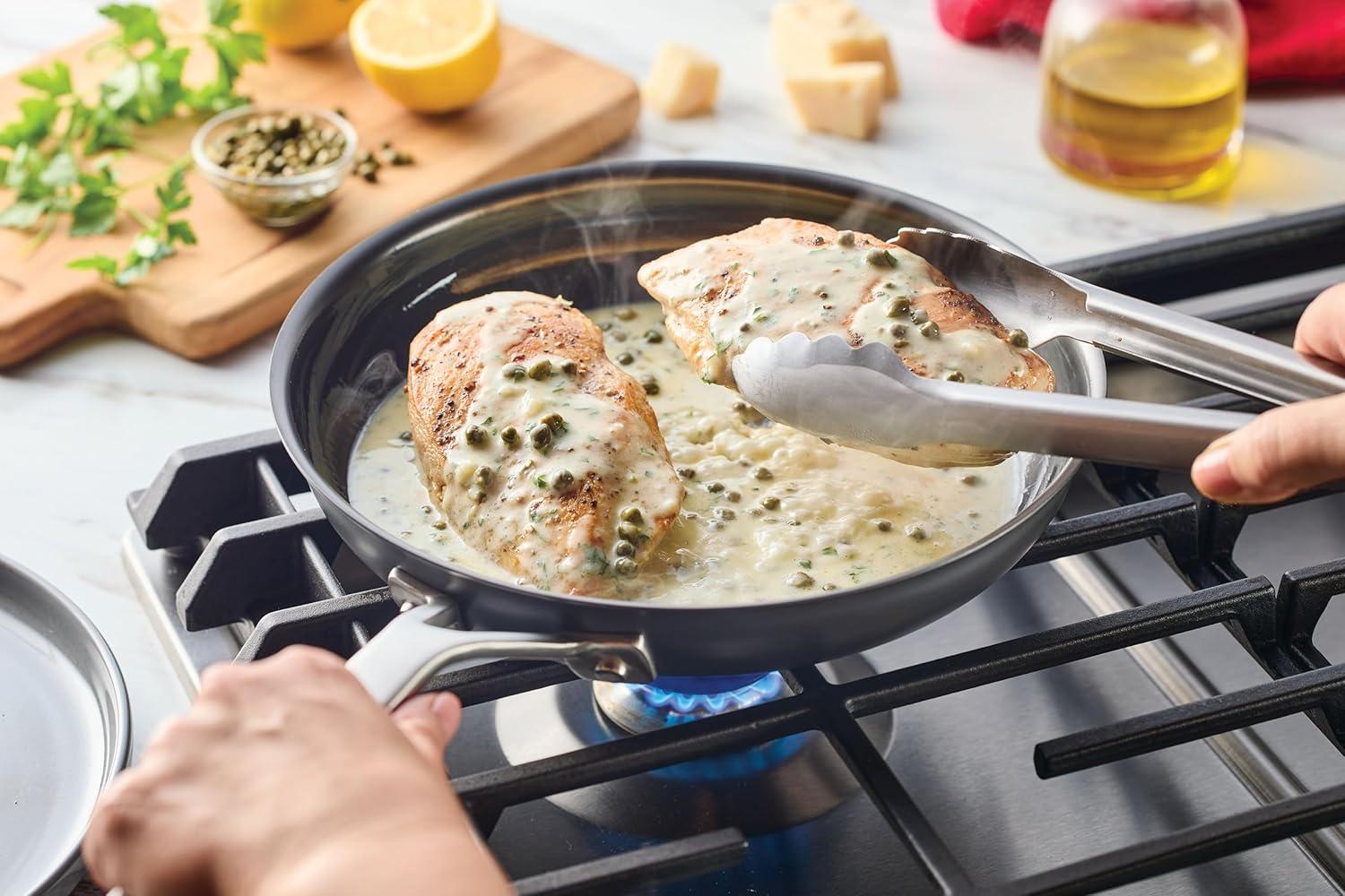 imageKitchenAid NITRO Carbon Steel Frying PanSkillet Stainless Steel Handle Compatible with All Cooktops 10 Inch Open Fry Pan BlackSkillet 10 Inch