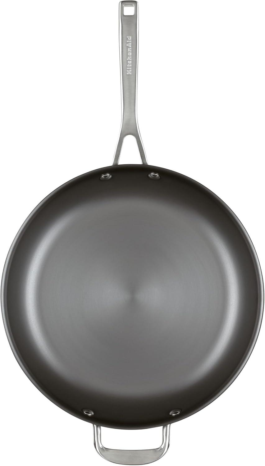 imageKitchenAid NITRO Carbon Steel Frying PanSkillet Stainless Steel Handle Compatible with All Cooktops 10 Inch Open Fry Pan BlackSkillet 12 Inch w helper handle