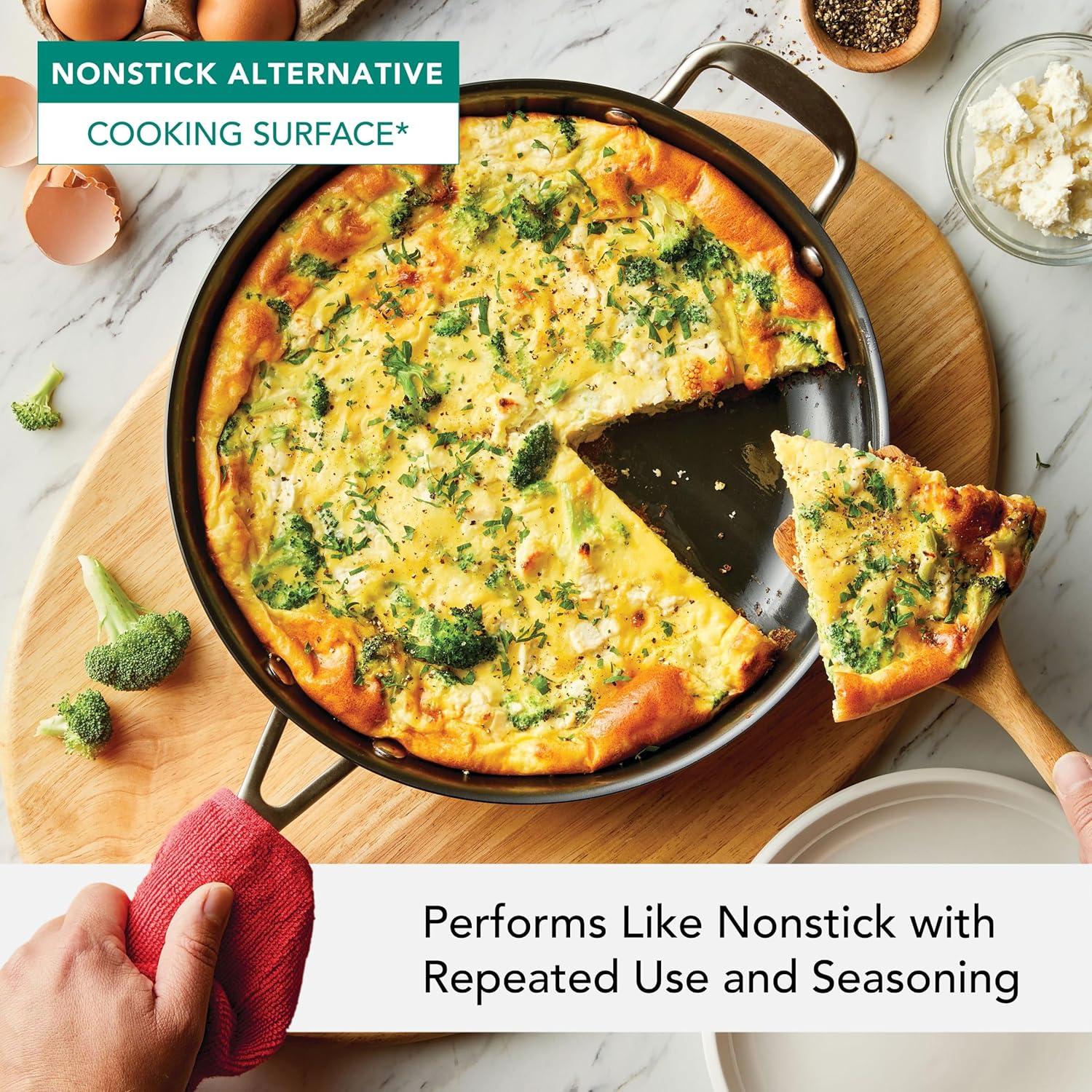 imageKitchenAid NITRO Carbon Steel Frying PanSkillet Stainless Steel Handle Compatible with All Cooktops 10 Inch Open Fry Pan BlackSkillet 12 Inch w helper handle