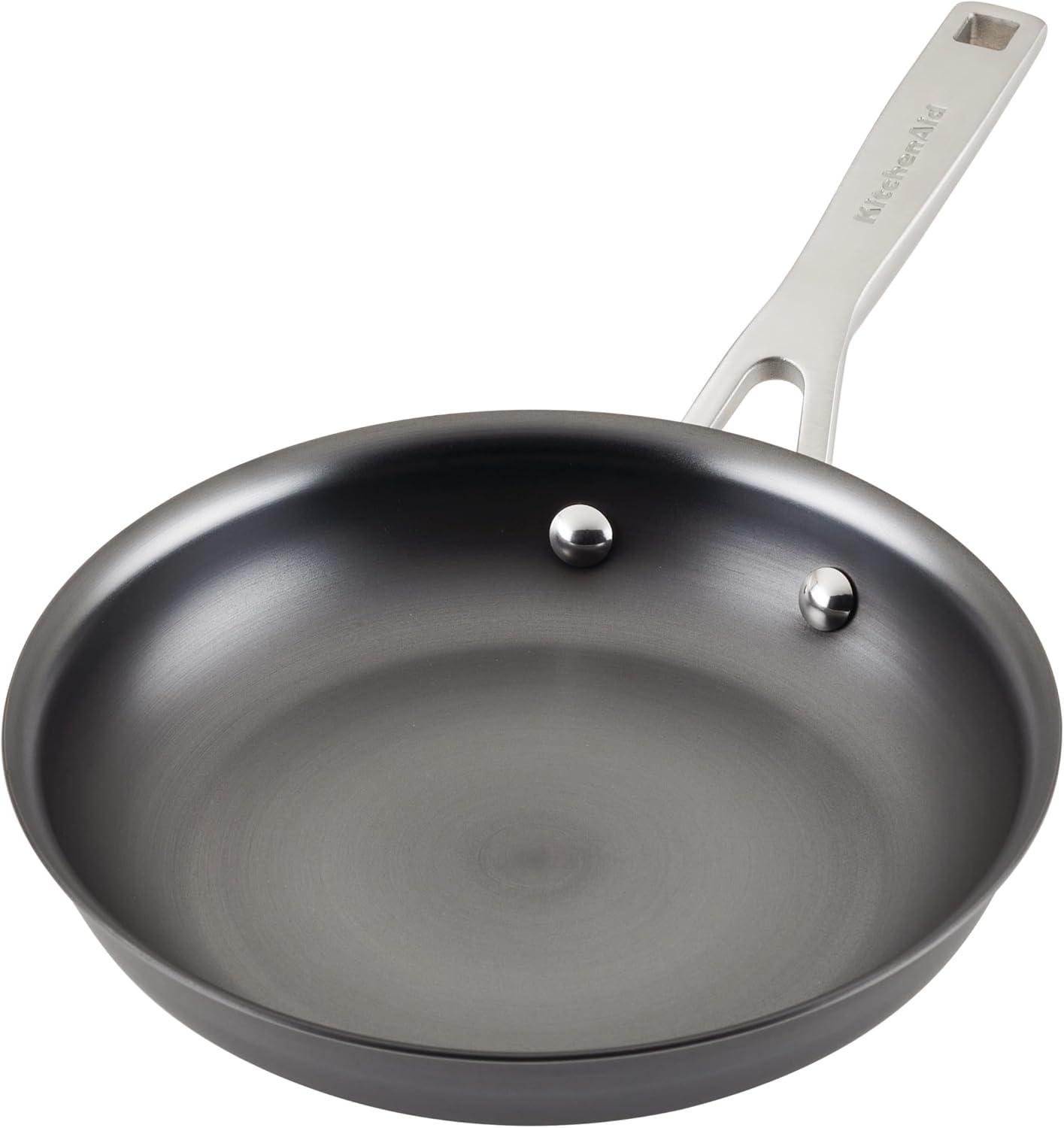 imageKitchenAid NITRO Carbon Steel Frying PanSkillet Stainless Steel Handle Compatible with All Cooktops 10 Inch Open Fry Pan BlackSkillet 85 Inch
