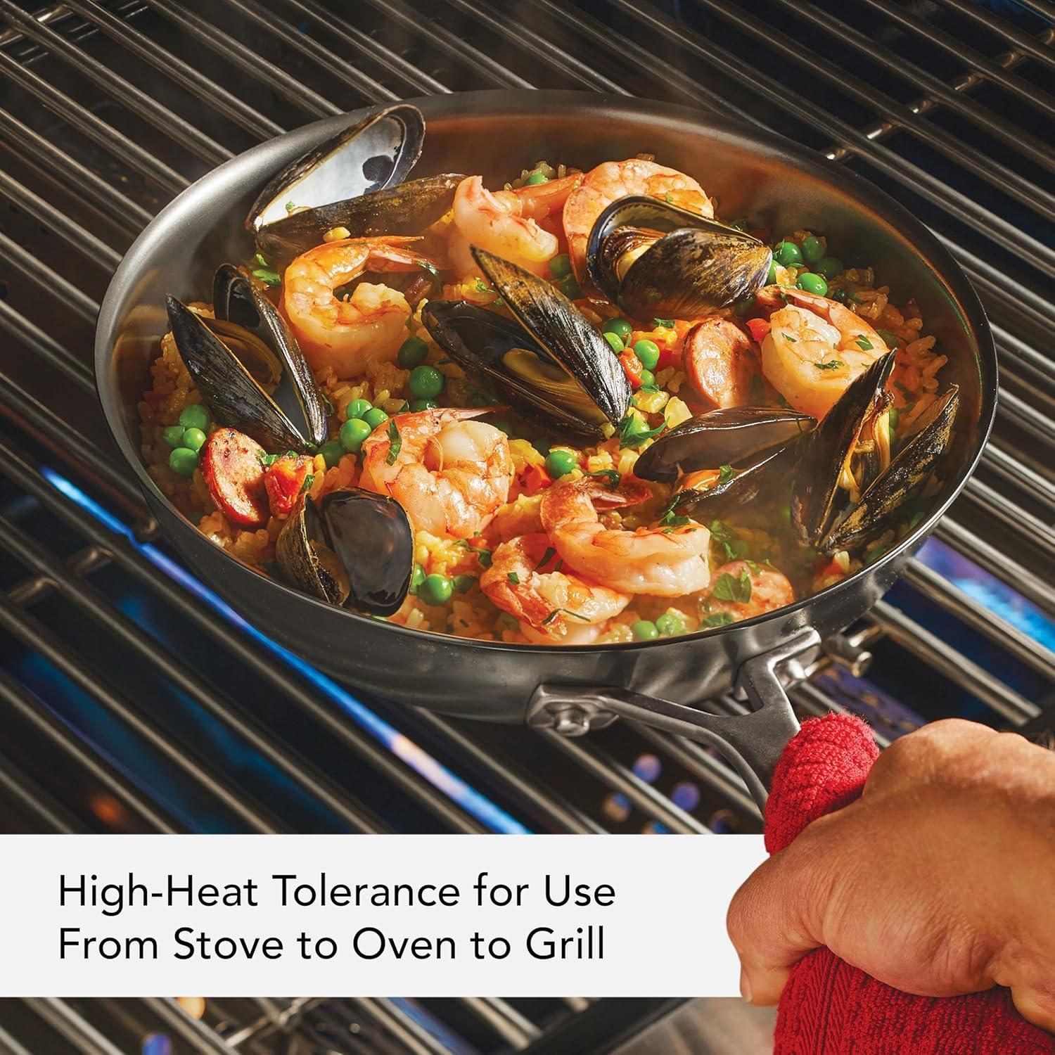 imageKitchenAid NITRO Carbon Steel Frying PanSkillet Stainless Steel Handle Compatible with All Cooktops 10 Inch Open Fry Pan BlackWok 10 Inch