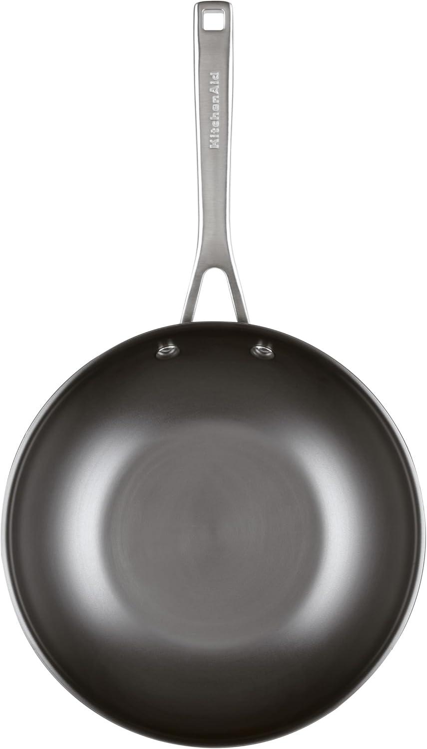 imageKitchenAid NITRO Carbon Steel Frying PanSkillet Stainless Steel Handle Compatible with All Cooktops 10 Inch Open Fry Pan BlackWok 10 Inch