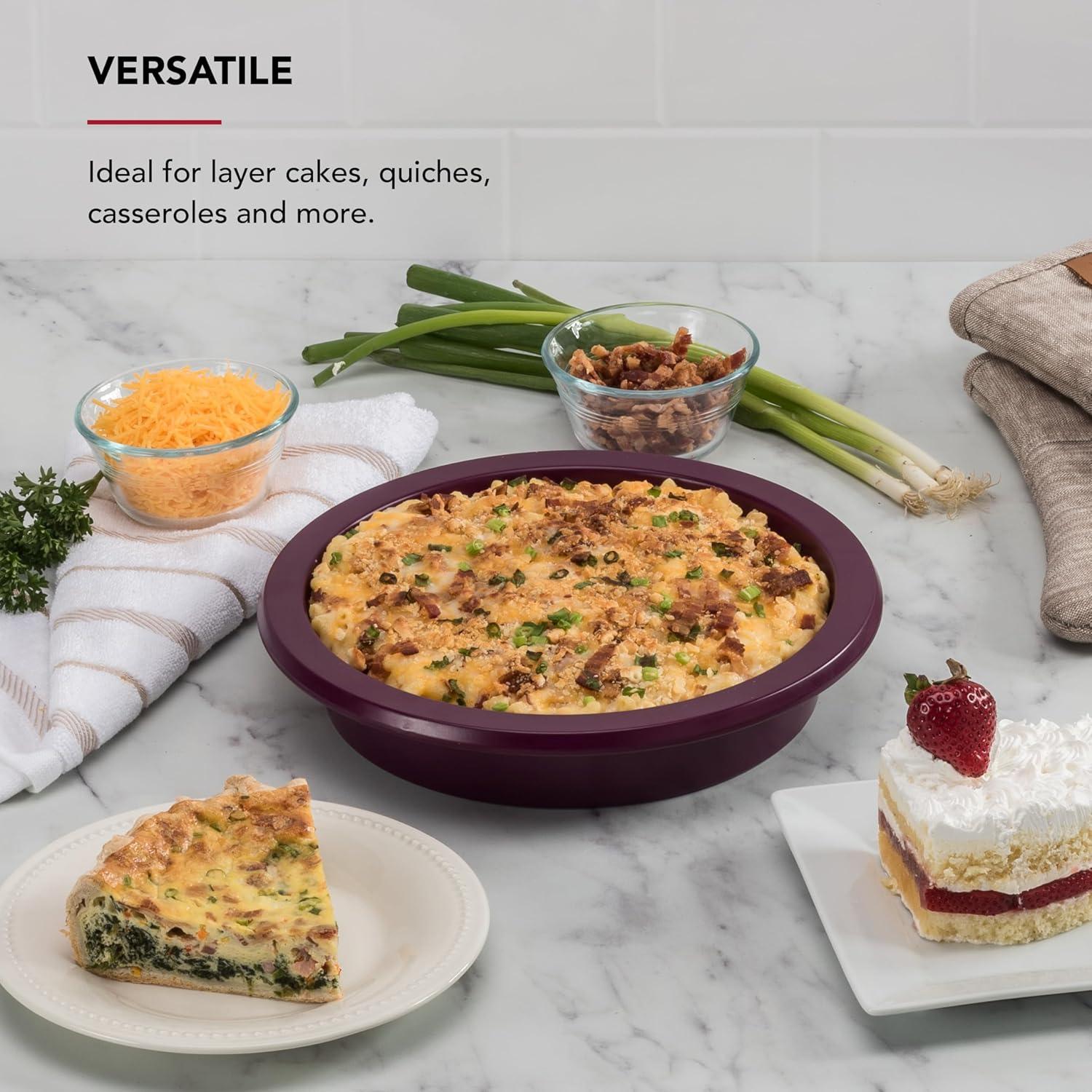 imageKitchenAid Nonstick Swiss Engineered Aluminized Steel Round Cake Pan Dishwasher Safe 9 Inch Mineral WaterBeetroot