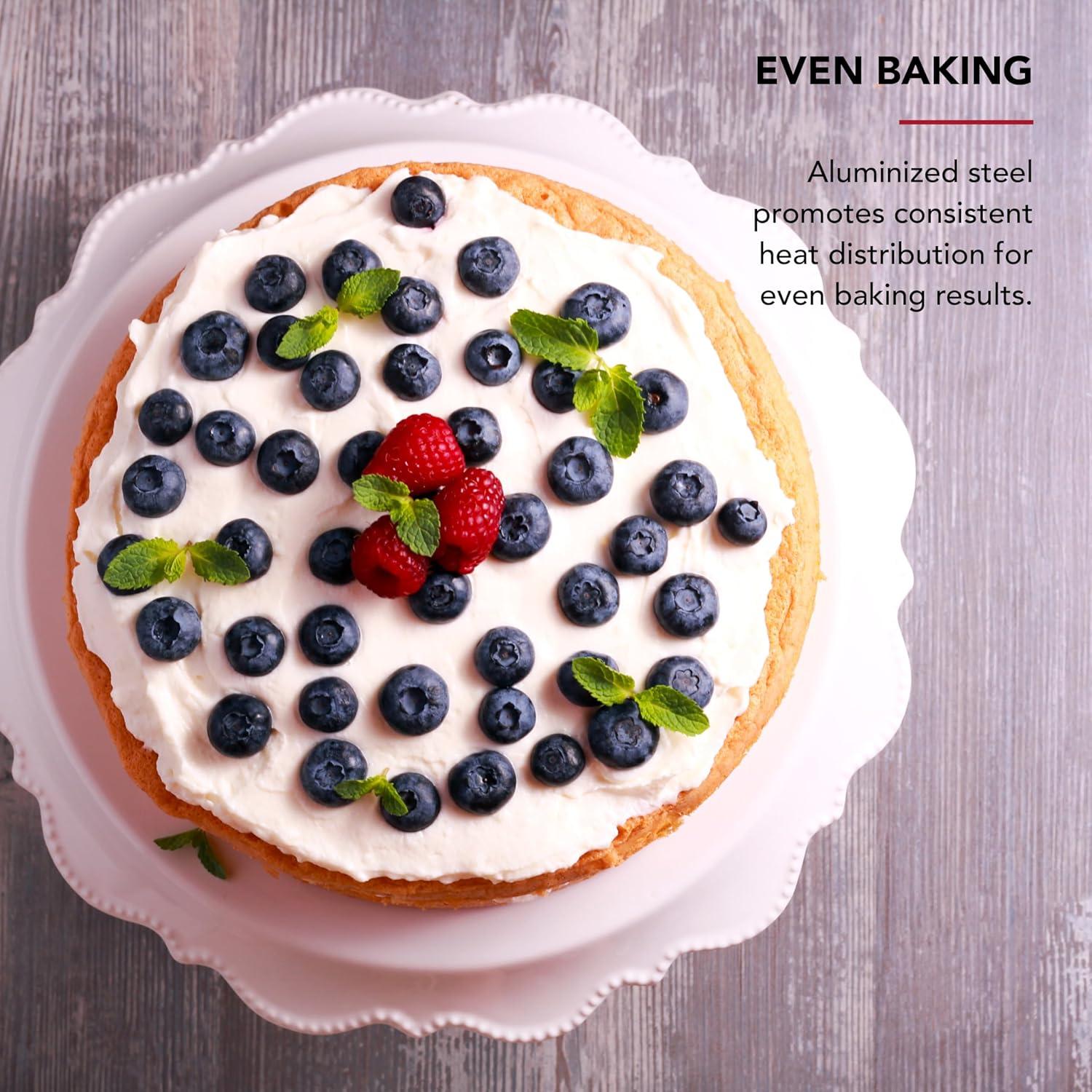 imageKitchenAid Nonstick Swiss Engineered Aluminized Steel Round Cake Pan Dishwasher Safe 9 Inch Mineral WaterBeetroot