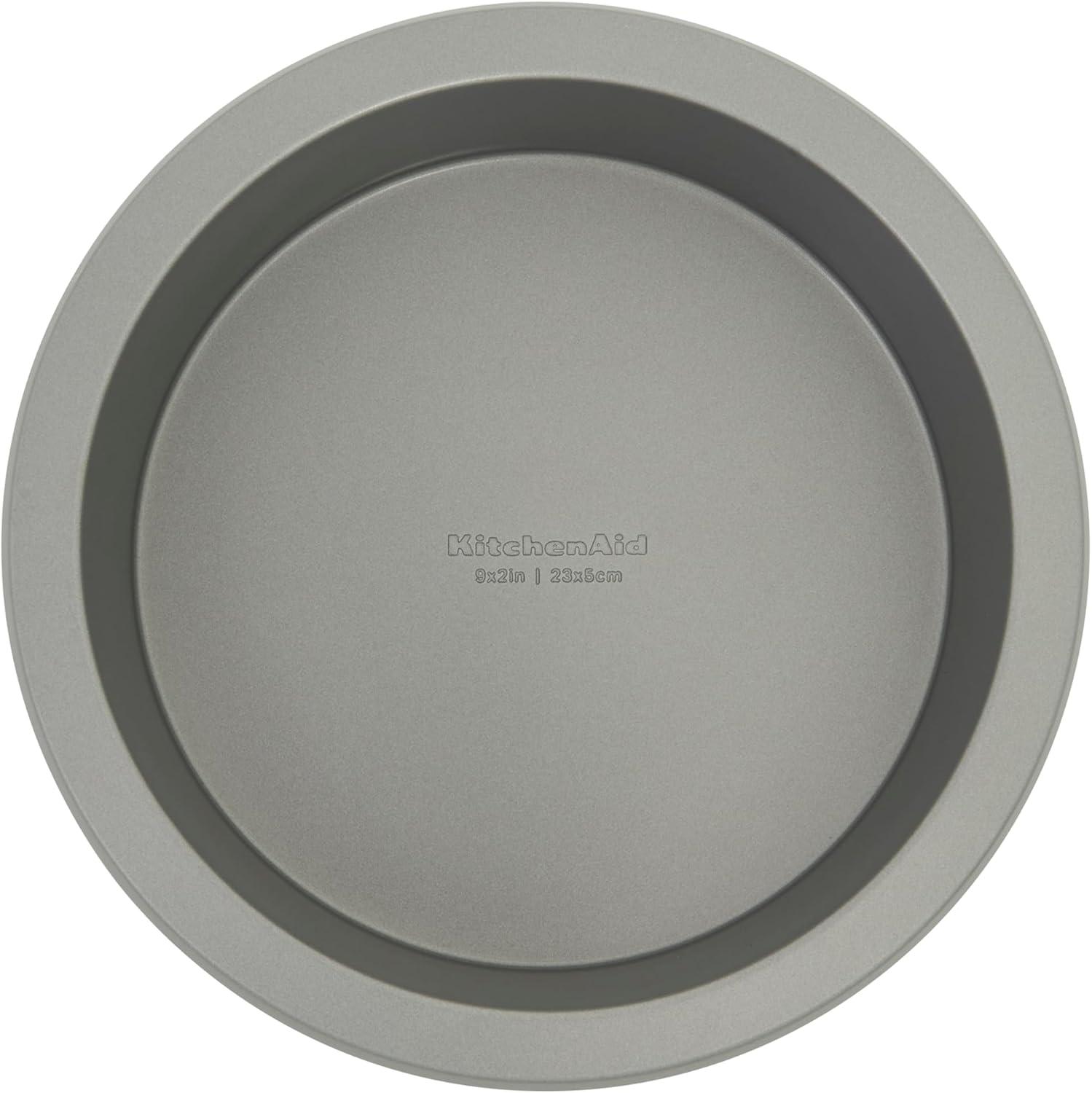 imageKitchenAid Nonstick Swiss Engineered Aluminized Steel Round Cake Pan Dishwasher Safe 9 Inch Mineral WaterContour Silver