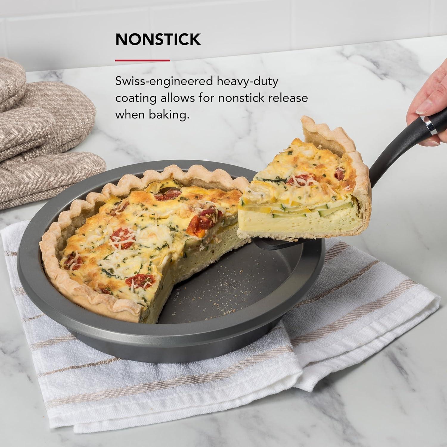 imageKitchenAid Nonstick Swiss Engineered Aluminized Steel Round Cake Pan Dishwasher Safe 9 Inch Mineral WaterContour Silver