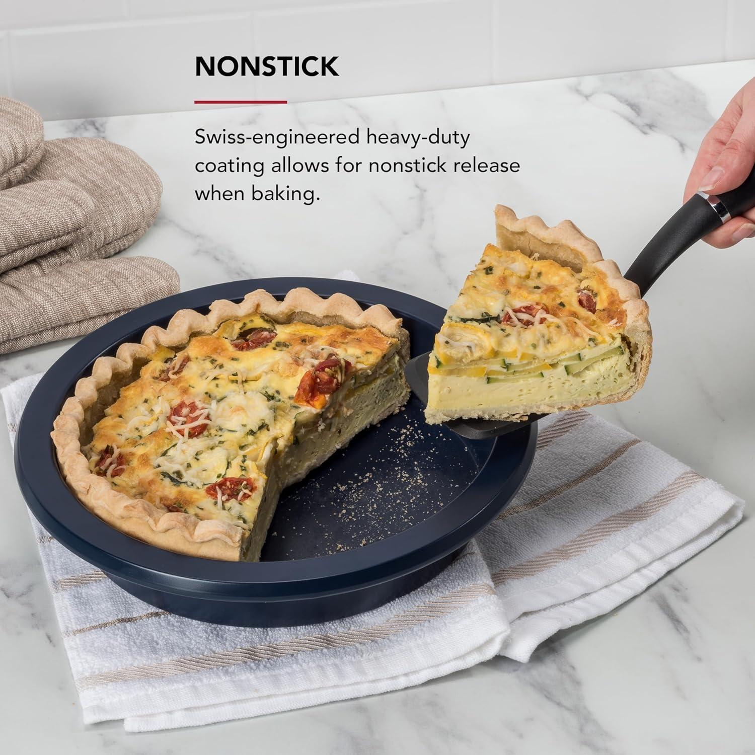 imageKitchenAid Nonstick Swiss Engineered Aluminized Steel Round Cake Pan Dishwasher Safe 9 Inch Mineral WaterInk Blue