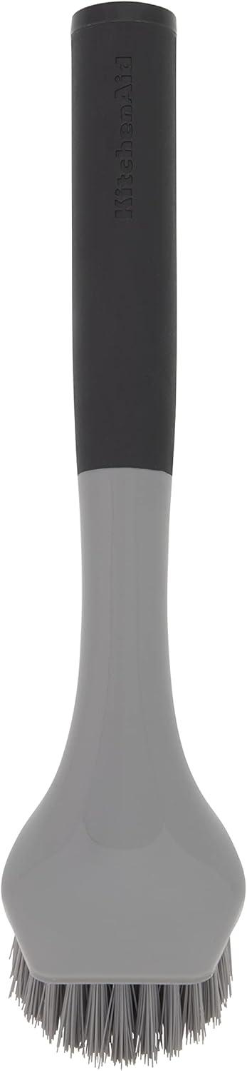 imageKitchenAid Palm Brush with Dish Tray to Keep Countertops Dry and Clean Durable Nylon Bristles for Tough Cleaning Dishwasher Safe 2 Piece BlackBlack and Gray