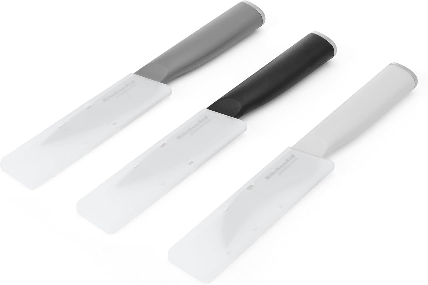 imageKitchenAid Paring Knife Set High Carbon Stainless Steel Kitchen Knife Set RazorSharp Blades 3 Piece WhiteMulticolor