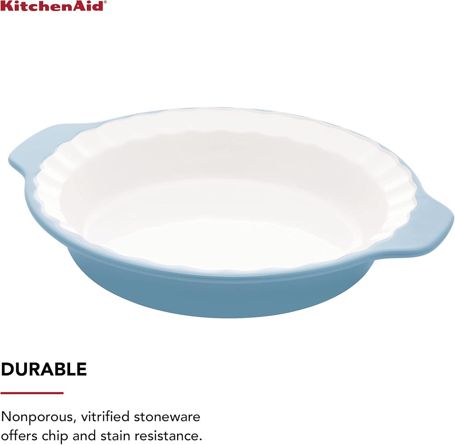 imageKitchenAid Pie Plate Vitrified Stoneware 1083in 1252in 217in Blue VelvetBlue Velvet
