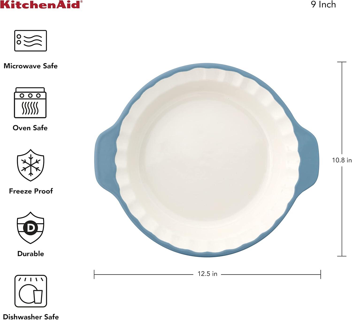 imageKitchenAid Pie Plate Vitrified Stoneware 1083in 1252in 217in Blue VelvetBlue Velvet