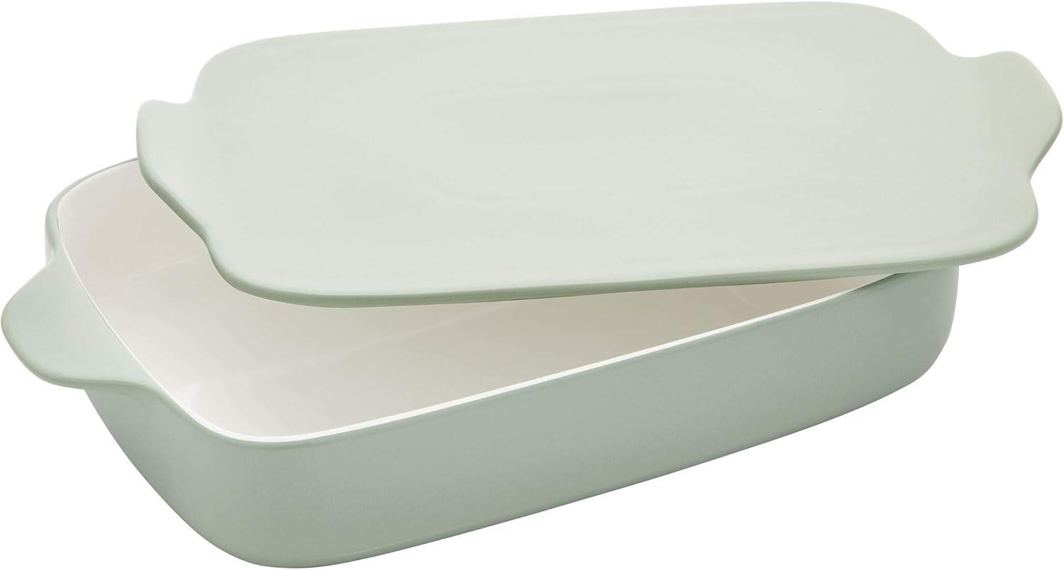 imageKitchenAid Rectangular Baker with Lid Vitrified Stoneware 9in 13in 25in Blue VelvetPistachio