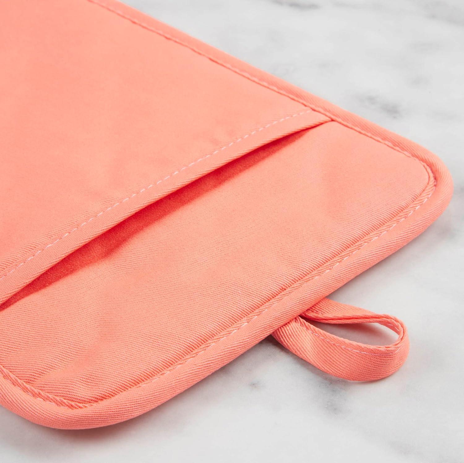 imageKitchenAid Ribbed Soft Silicone Pot Holder 2Pack Set Blue Velvet 7quotx9quotBird of Paradise