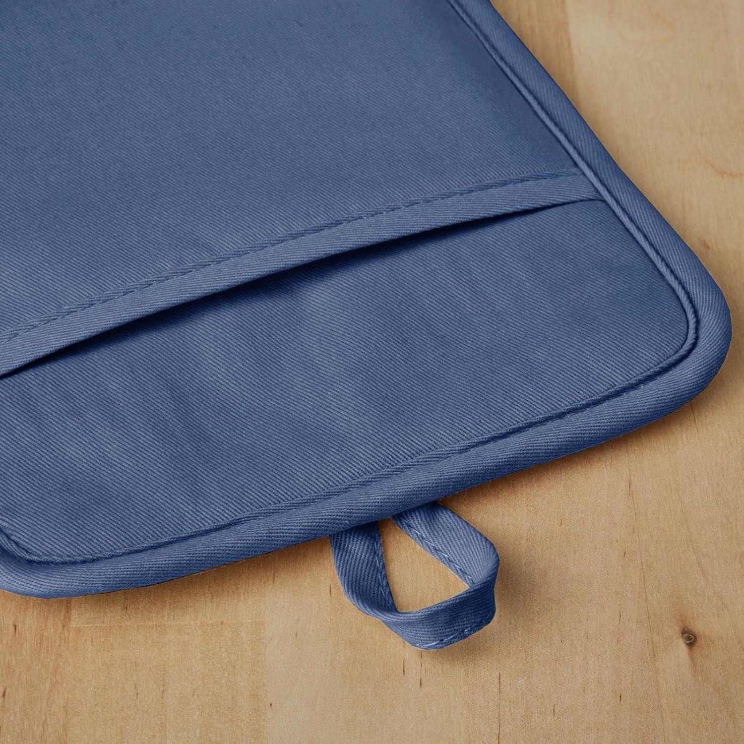 imageKitchenAid Ribbed Soft Silicone Pot Holder 2Pack Set Mineral Water Aqua 7quotx9quotBlue Willow