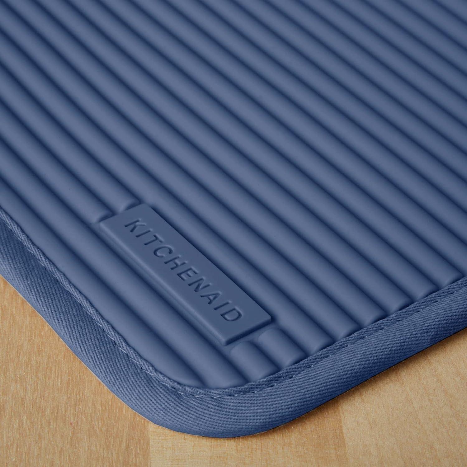 imageKitchenAid Ribbed Soft Silicone Pot Holder 2Pack Set Mineral Water Aqua 7quotx9quotBlue Willow