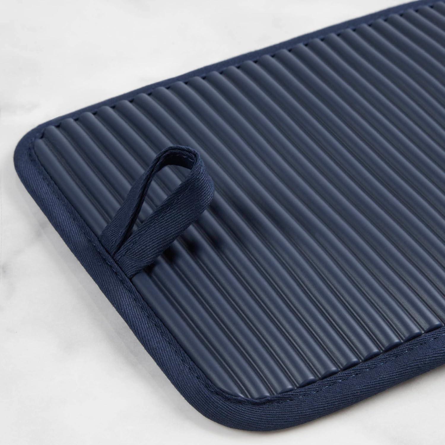 imageKitchenAid Ribbed Soft Silicone Pot Holder 2Pack Set Mineral Water Aqua 7quotx9quotInk Blue