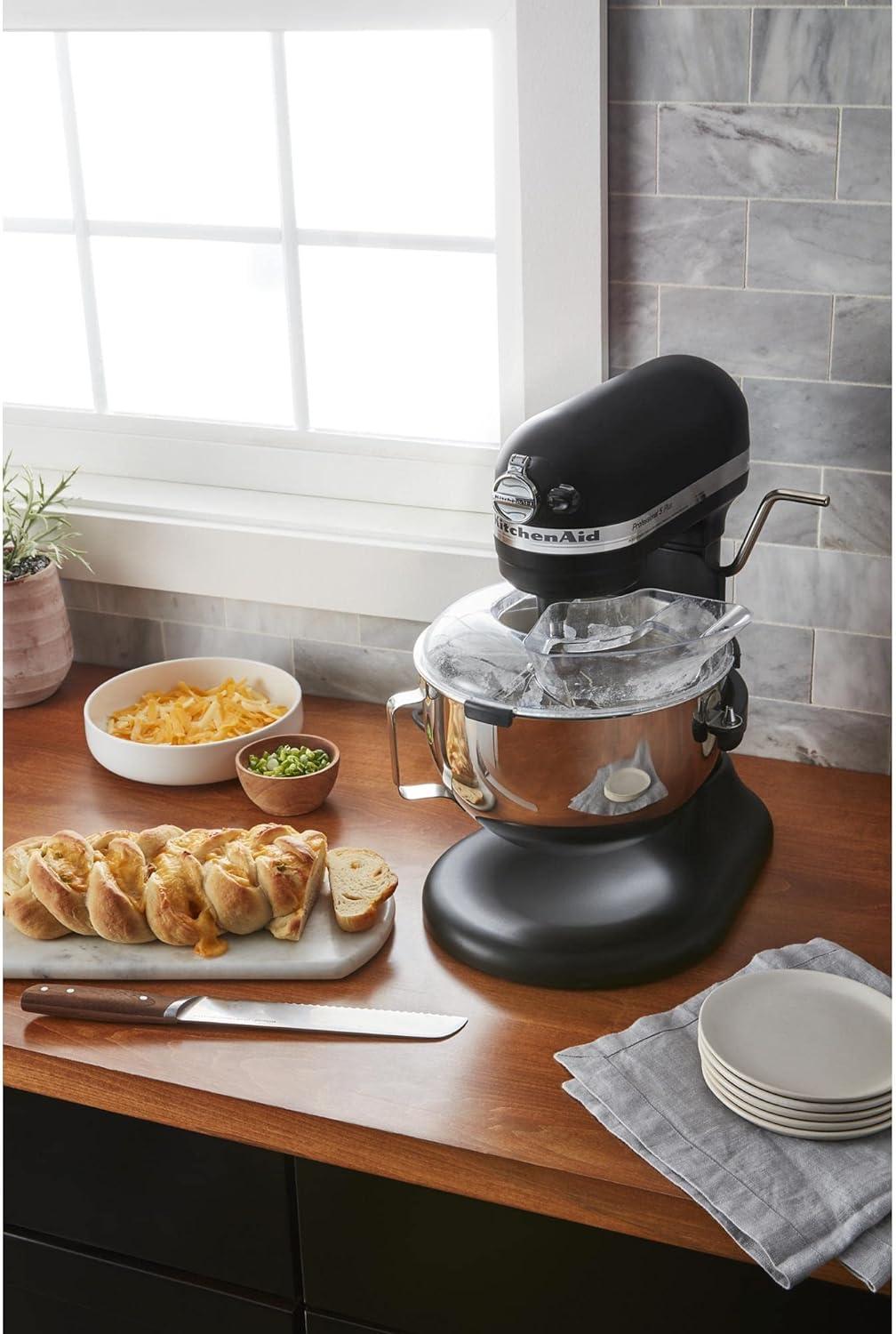 imageKitchenAid Secure Fit Pouring Shield Fits all 5 55 and 6 Quart KitchenAid BowlLift Stand Mixers with stainless steel bowls Sold separately does not fit model KN25WPBH