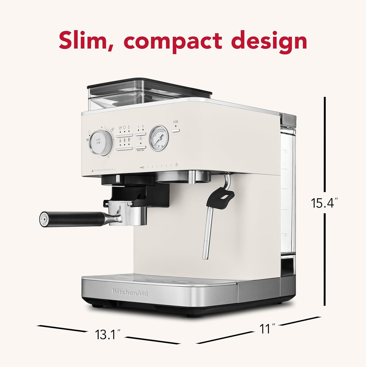 imageKitchenAid Semi Automatic Espresso Machine with Burr Grinder 25L Juniper KES6551JPPorcelain White