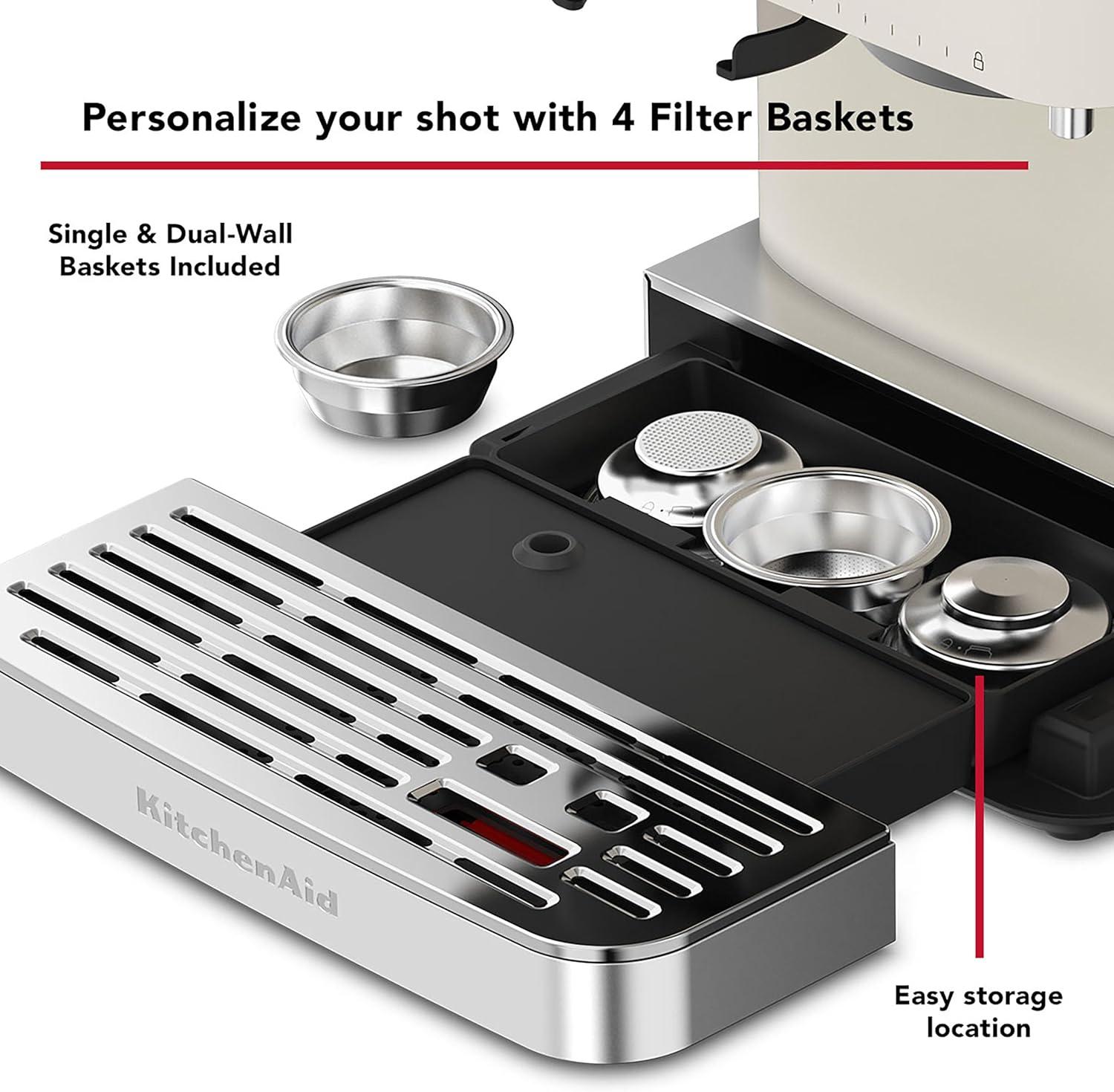 imageKitchenAid Semi Automatic Espresso Machine with Burr Grinder 25L Juniper KES6551JPPorcelain White