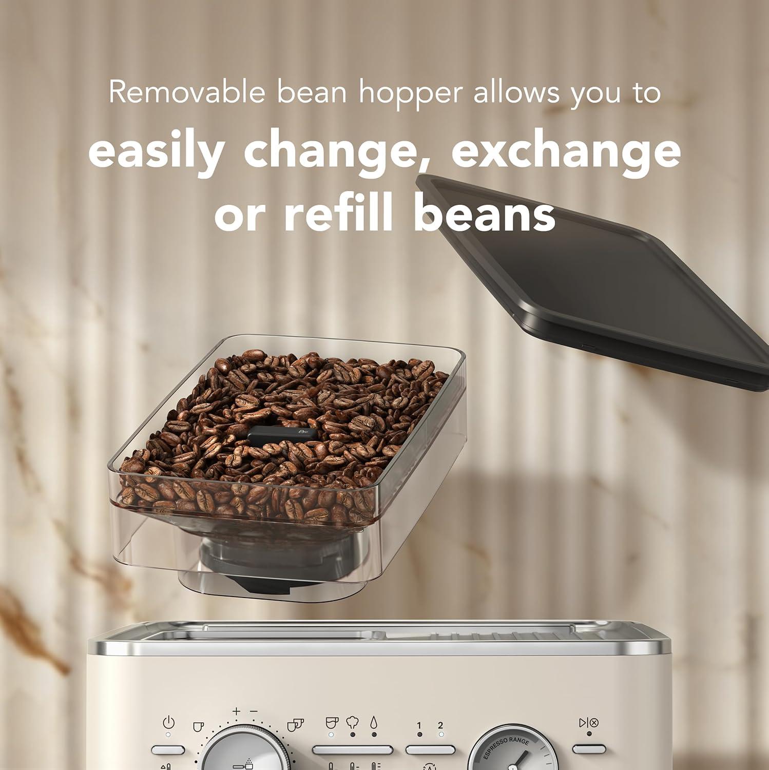 imageKitchenAid Semi Automatic Espresso Machine with Burr Grinder 25L Juniper KES6551JPPorcelain White