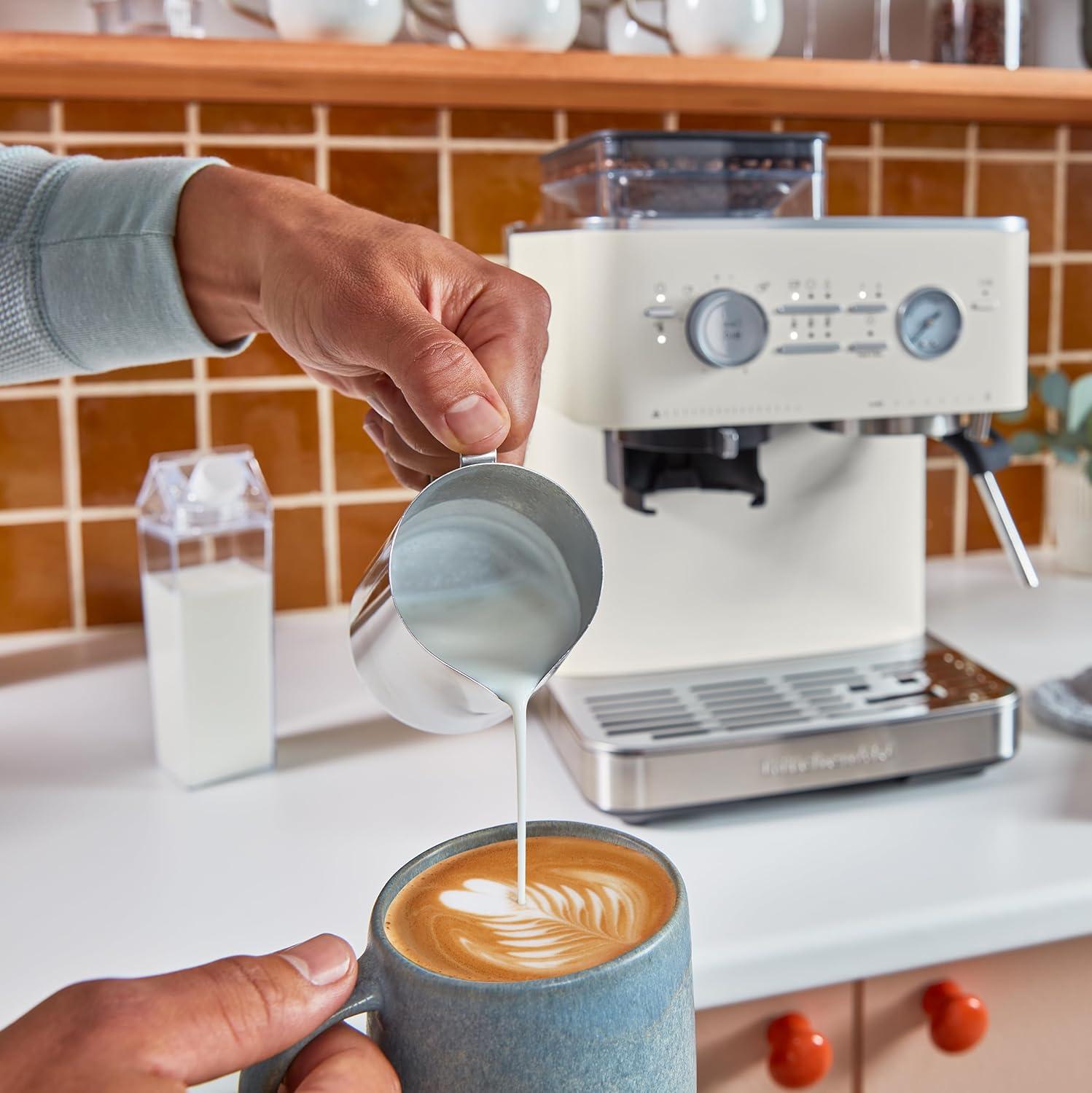 imageKitchenAid Semi Automatic Espresso Machine with Burr Grinder 25L Juniper KES6551JPPorcelain White