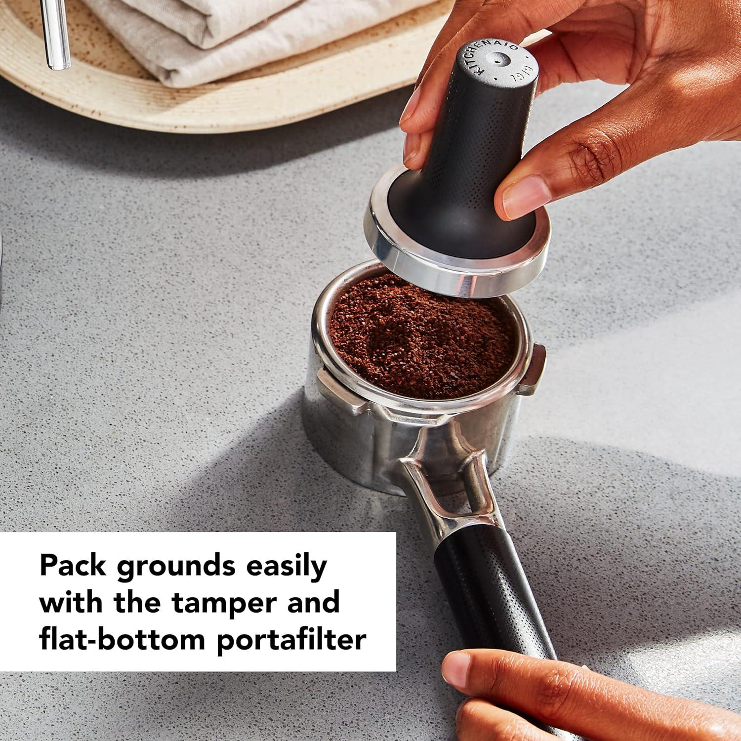imageKitchenAid SemiAutomatic Espresso Machine and Automatic Milk Frother Attachment KES6404Onyx Black
