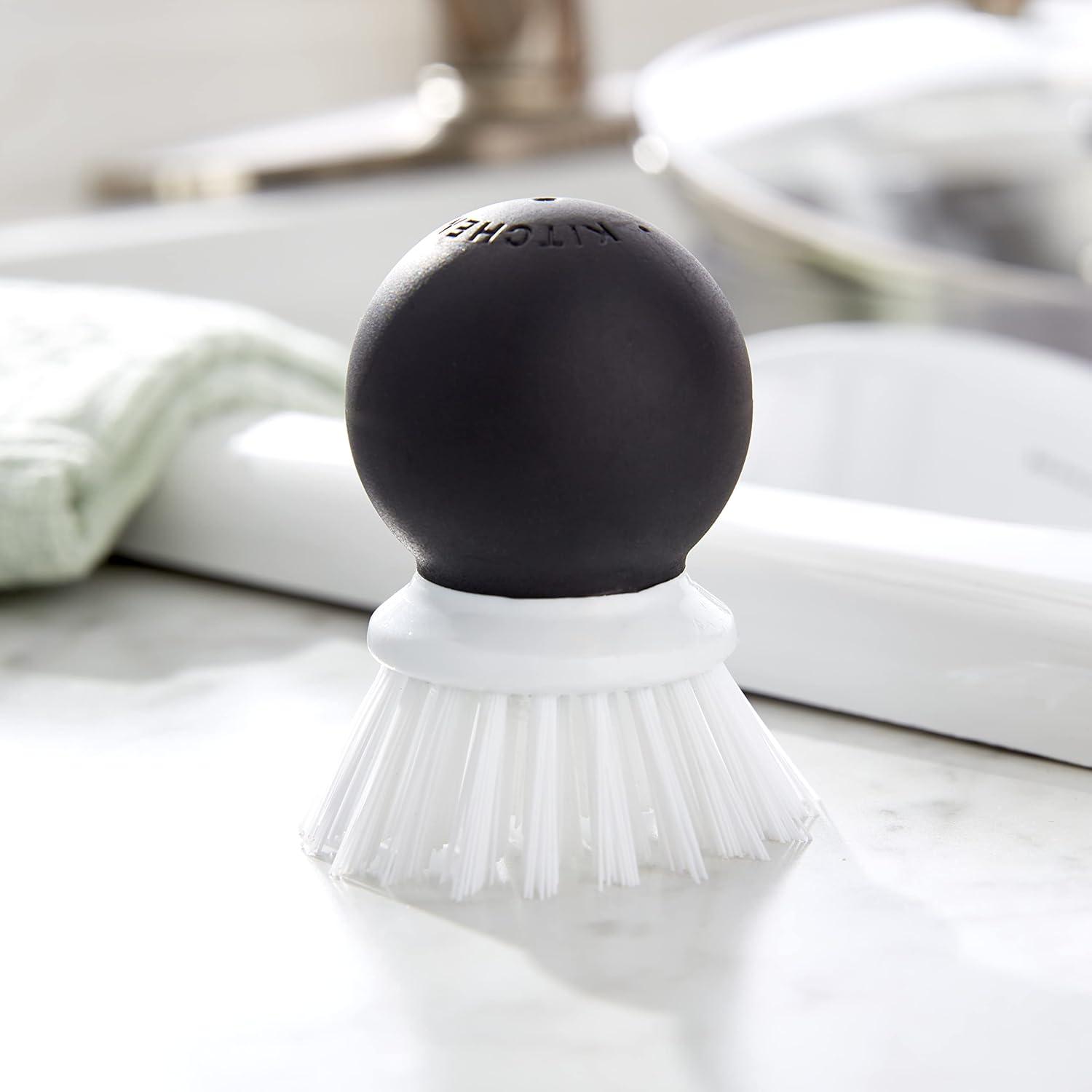 imageKitchenAid Soft Grip Vegetable Brush for Hard Skinned Fruits and Vegetables Sturdy Bristles for Tough Scrubbing Soft Girp Handle for Optimal Conrtol Dishwasher Safe 205 Inch Black