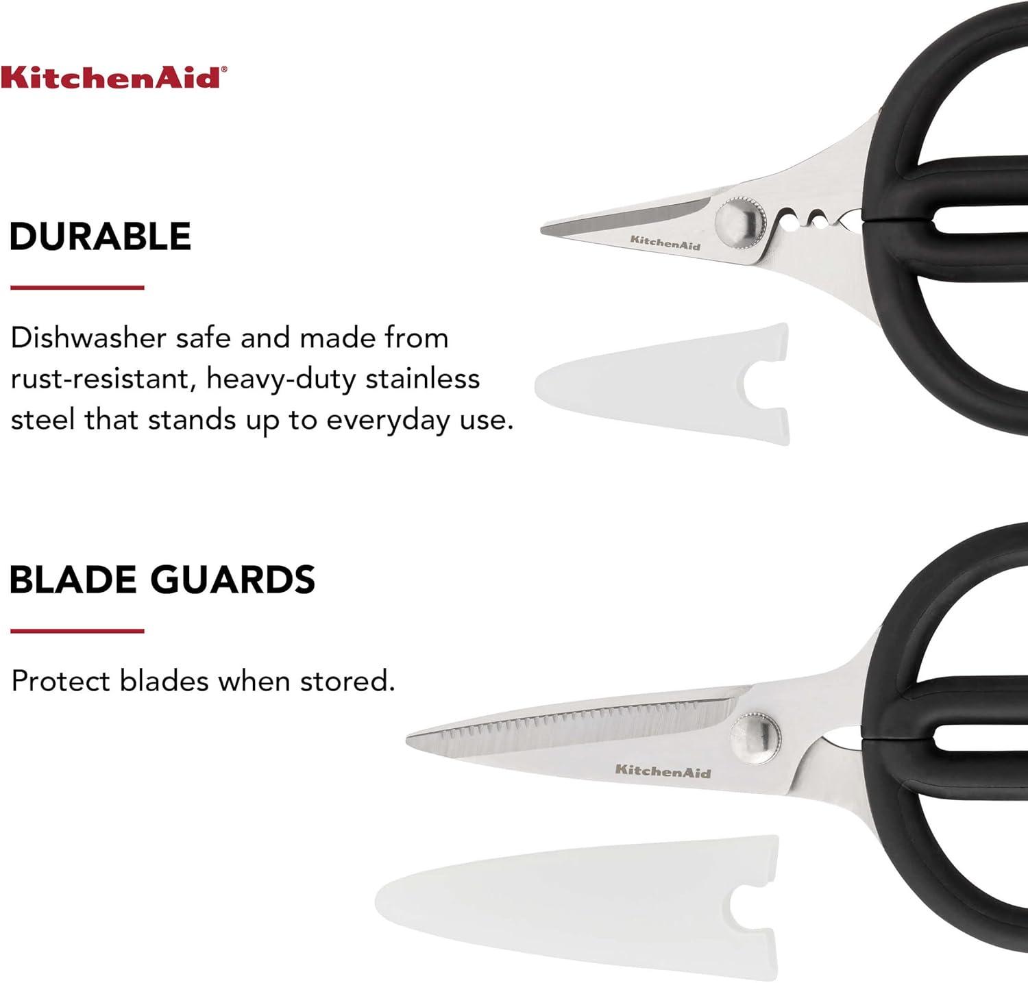 imageKitchenAid Stainless Steel All Purpose Utility and Herb Shears Set with Soft Touch Handles 2 Piece Black