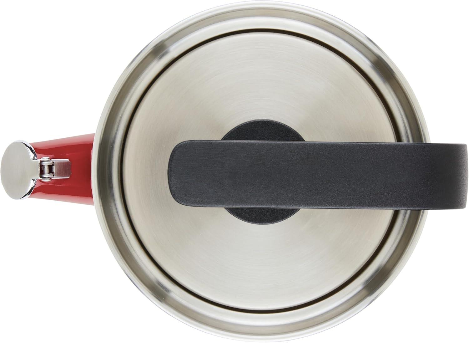 imageKitchenAid Teakettles EnamelonSteel Stovetop Whistling Teakettle Induction Ready Stainless steel Lid 2 Quart Blue VelvetEmpire Red