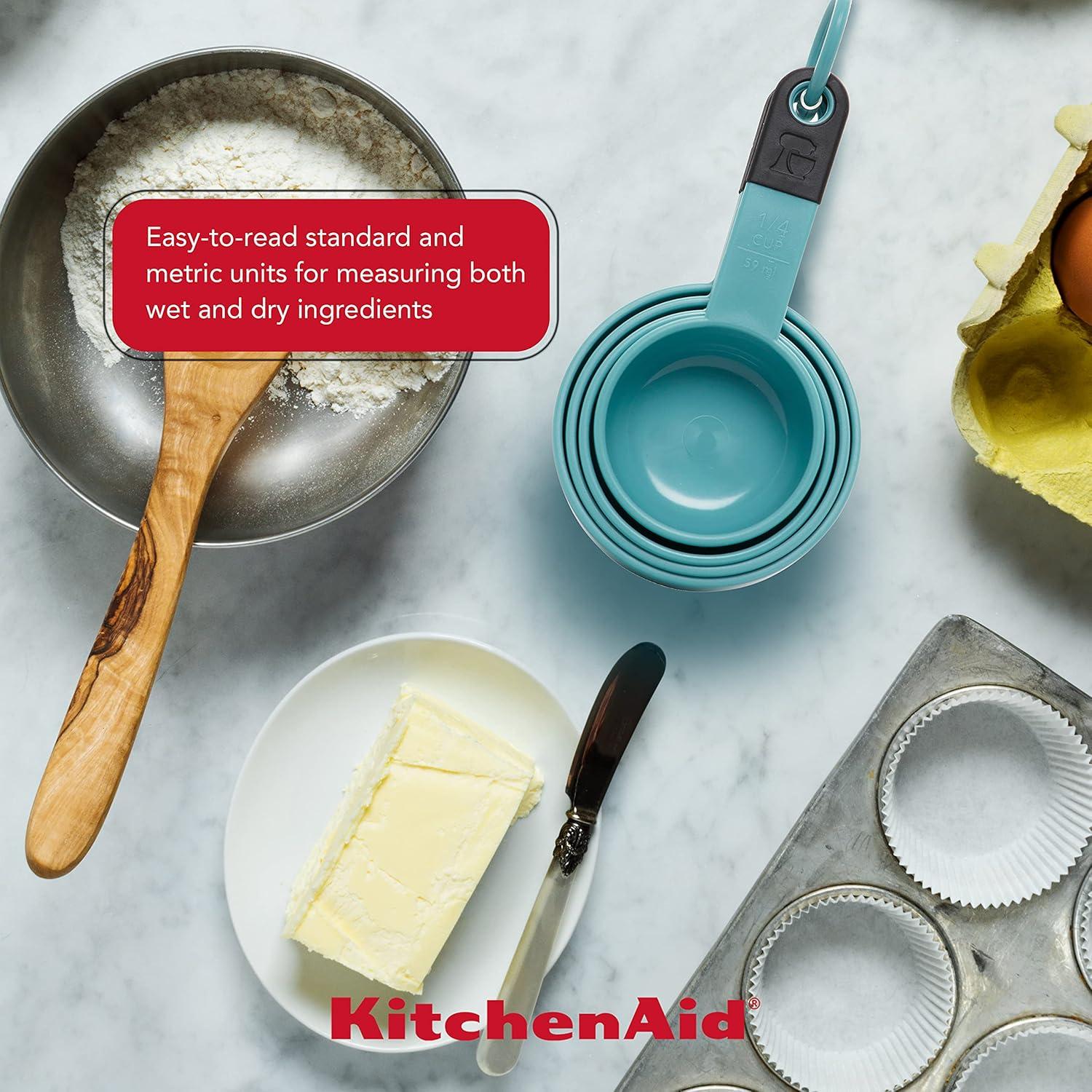 imageKitchenAid Universal Measuring Cup Set 4Piece Blue VelvetAqua SkyBlack