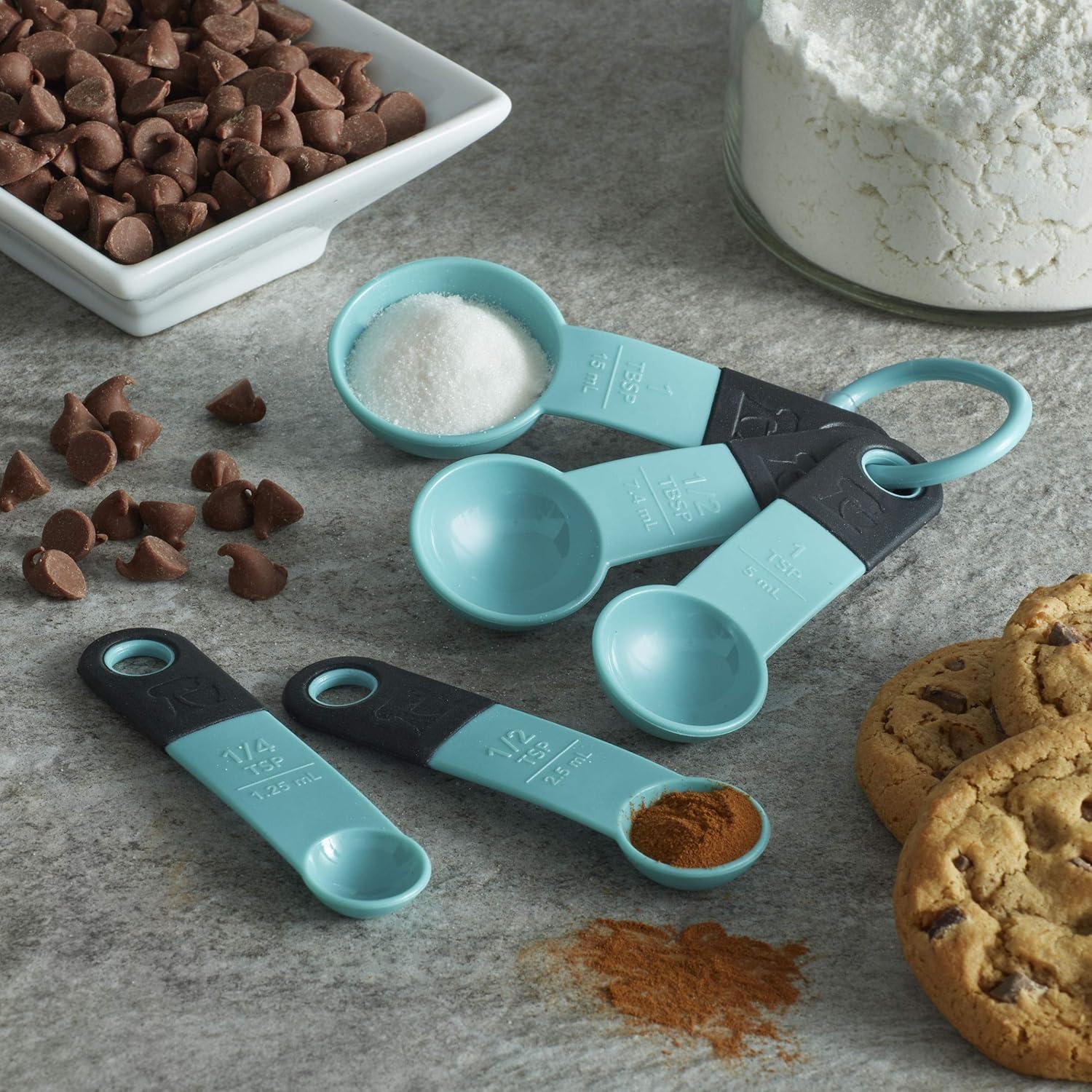 imageKitchenAid Universal Measuring Spoon Set 5Piece Blue VelvetAqua SkyBlack