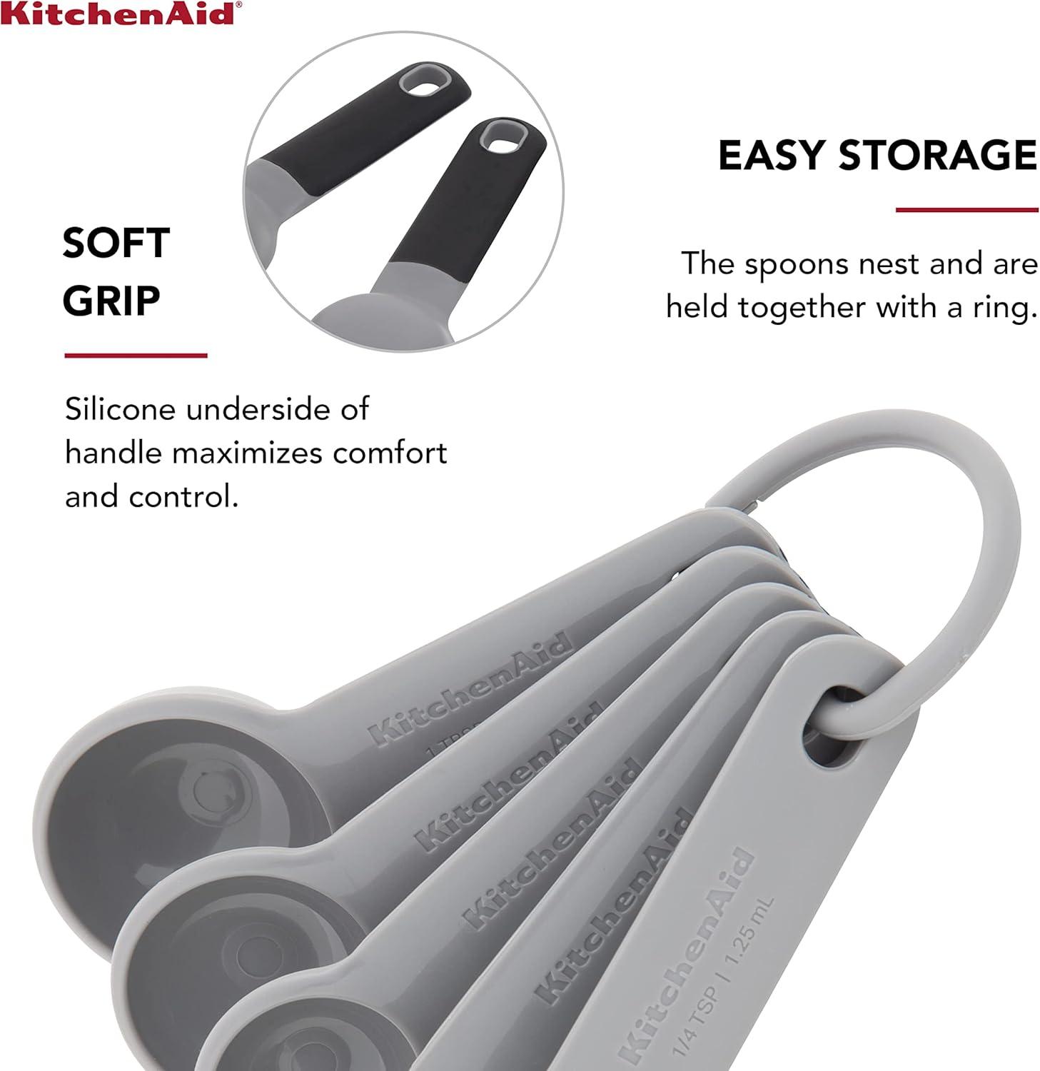 imageKitchenAid Universal Measuring Spoon Set 5Piece Blue VelvetGray