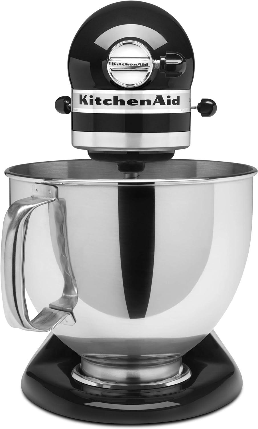 imageKitchenAid Value Bundle Artisan Series 5 Quart TiltHead Stand Mixer with Included Flex Edge Beater KSM150FEAQ Aqua SkyOnyx Black