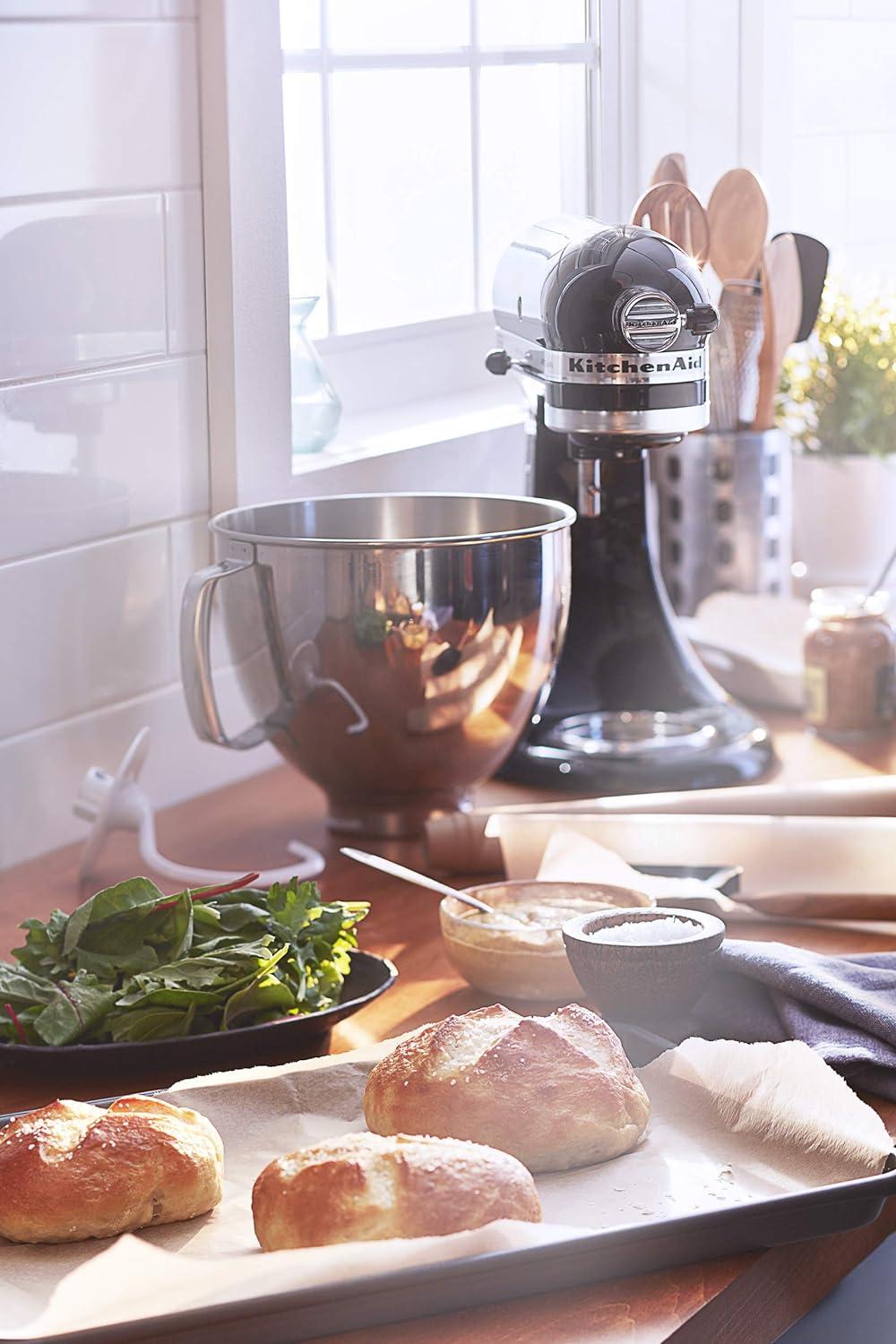 imageKitchenAid Value Bundle Artisan Series 5 Quart TiltHead Stand Mixer with Included Flex Edge Beater KSM150FEAQ Aqua SkyOnyx Black