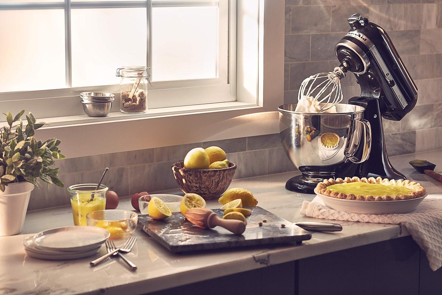 imageKitchenAid Value Bundle Artisan Series 5 Quart TiltHead Stand Mixer with Included Flex Edge Beater KSM150FEAQ Aqua SkyOnyx Black