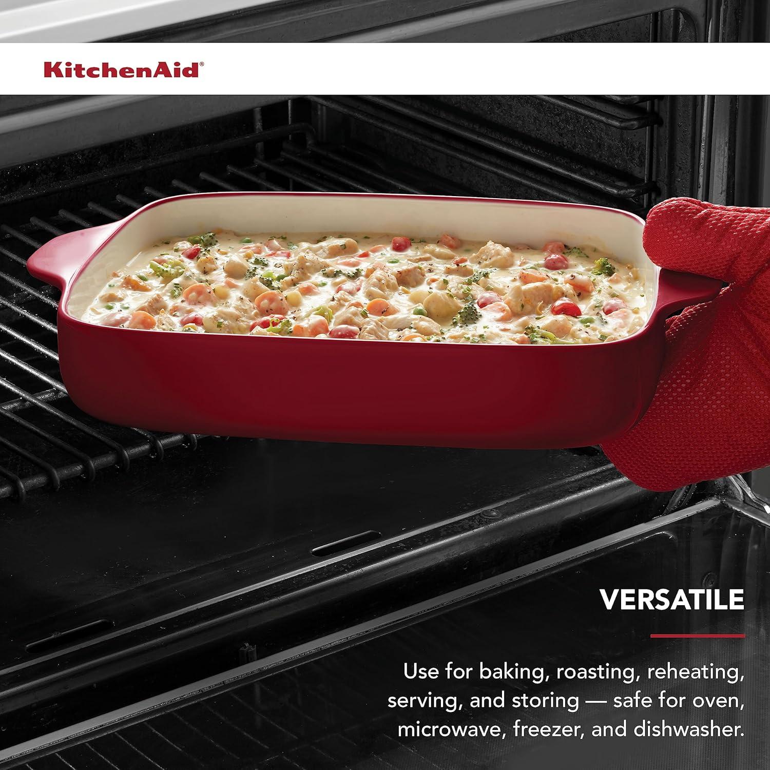 imageKitchenAid Vitrified Stoneware Rectangular Baker 45 QuartRed
