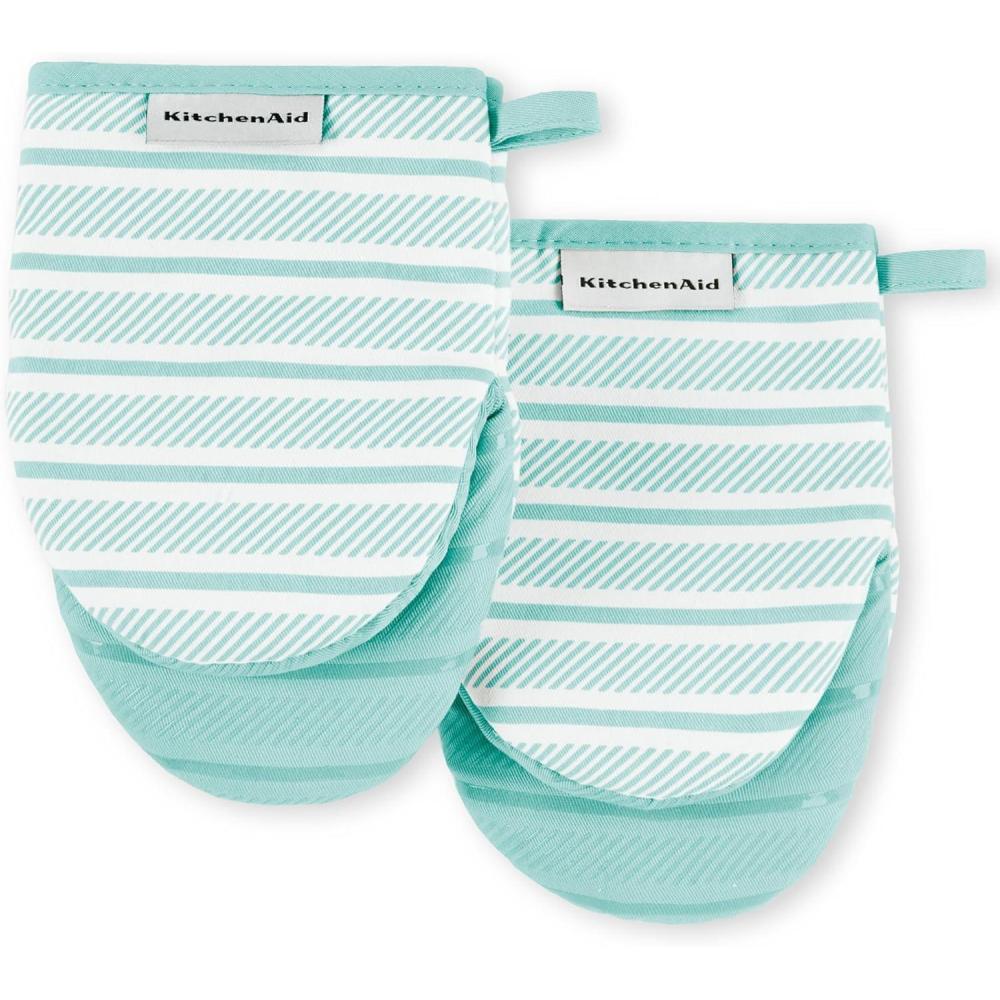 imageKITCHENAID Albany Mini Oven Mitt 2Pack Set Mineral Water 55quotx8quot