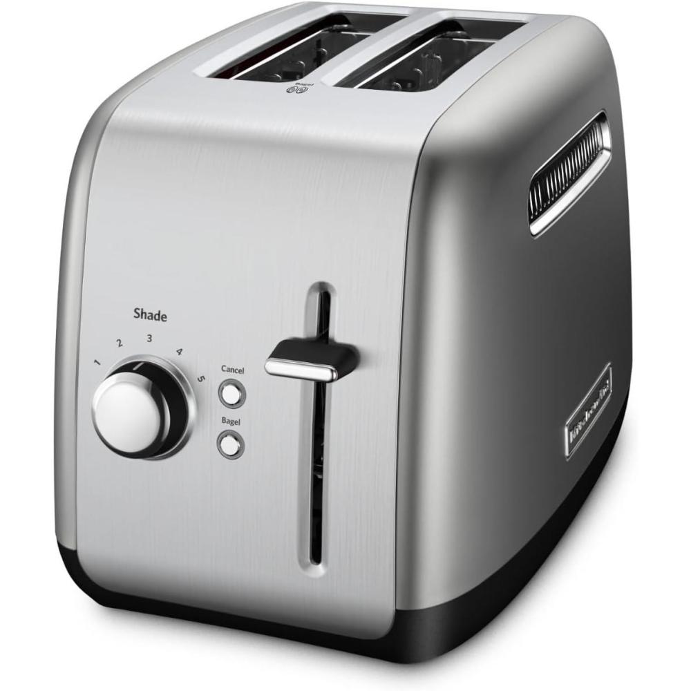imageKitchenAid 2 Slice Manual Lift Toaster  KMT2115OB Onyx BlackContour Silver