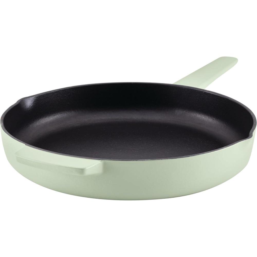 imageKitchenAid 48395 Seasoned Cast Iron Frying PanSkillet 12 Inch BlackPistachio