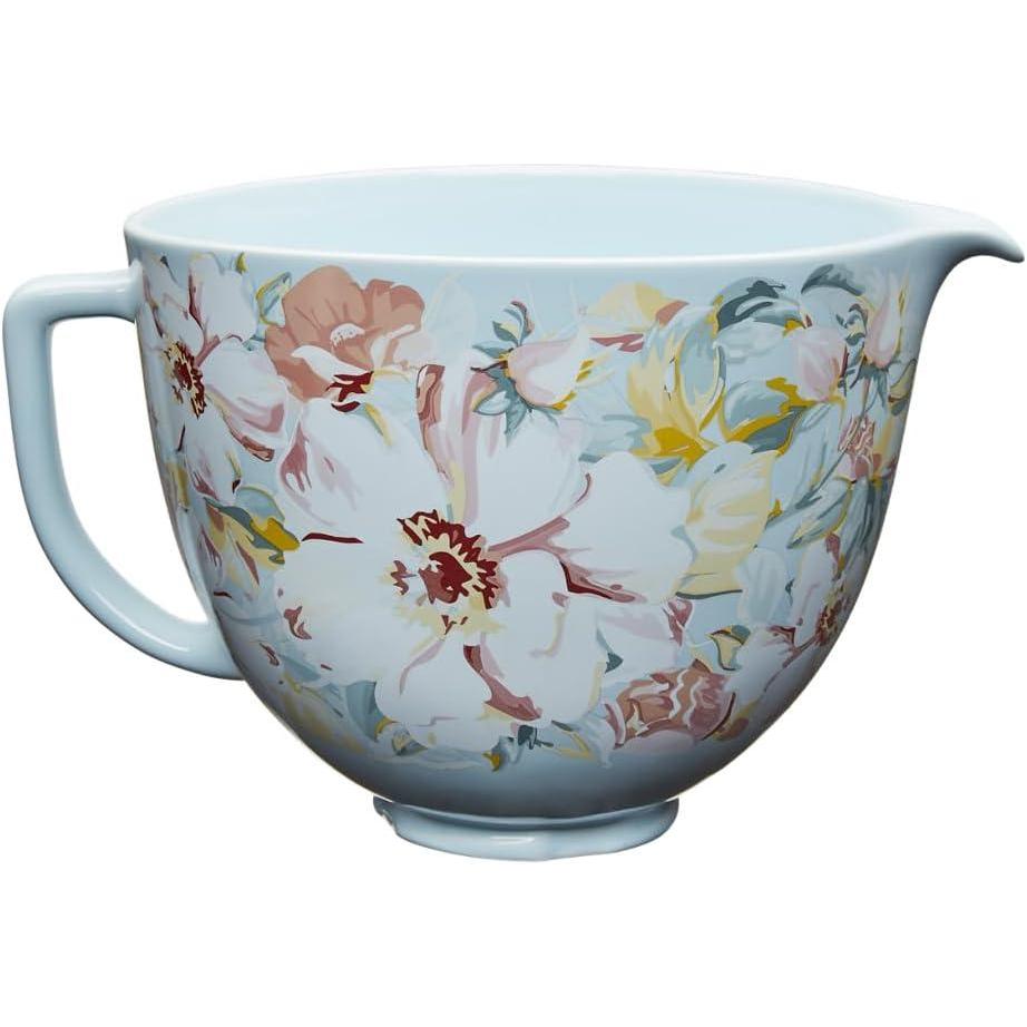 imageKitchenAid 5 Quart Ceramic Bowl for all 455 Quart TiltHead Stand Mixers KSM2CB5PWG White Gardenia