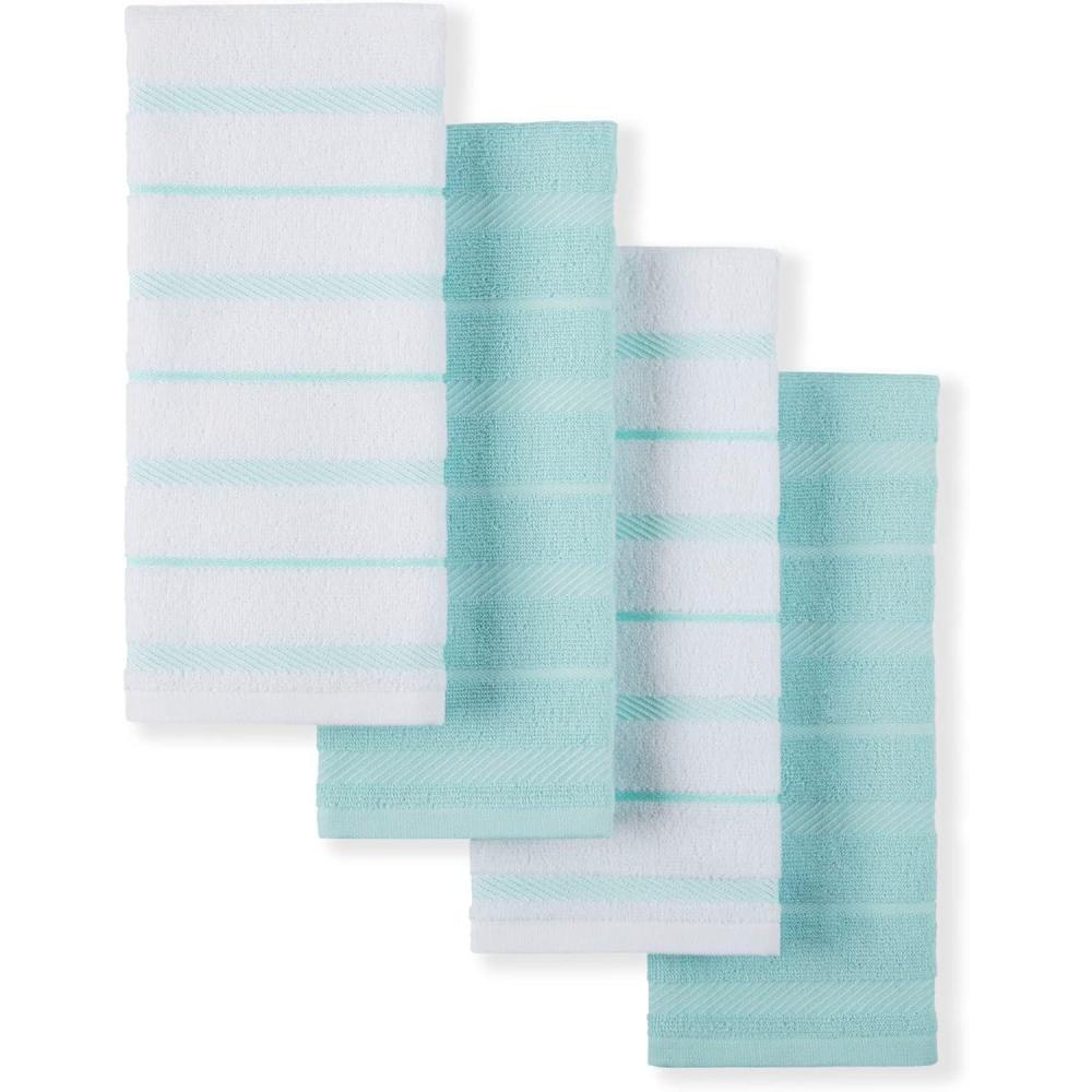 imageKitchenAid Albany Kitchen Towel 4Pack Set Blue VelvetWhite 16quotx26quotMineral Water