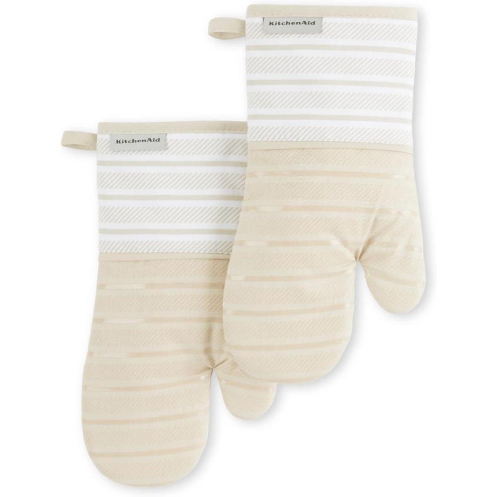 imageKitchenAid Albany Oven Mitt 2Pack Set Aqua Sky 7quotx13quotMilkshake