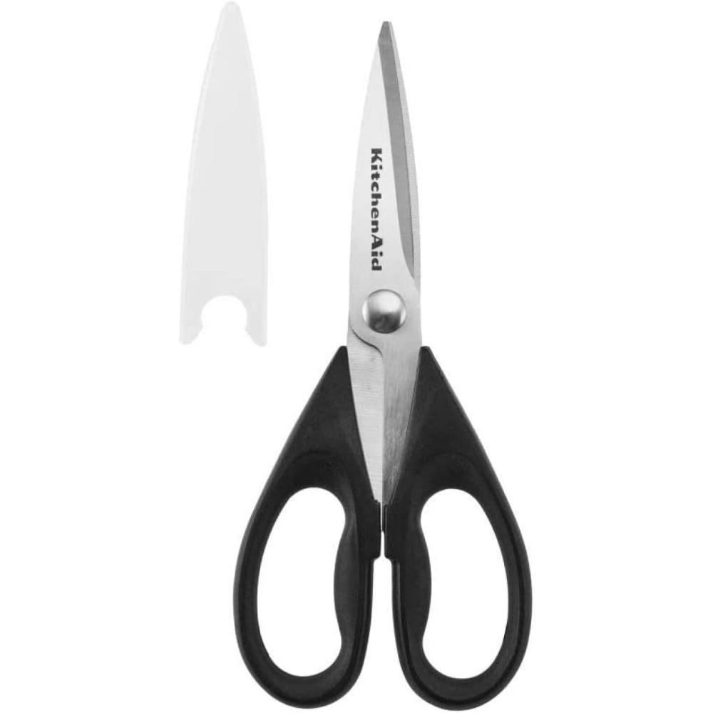 imageKitchenAid All Purpose Kitchen Shears with Protective Sheath Durable Stainless Steel Scissors Dishwasher Safe Soft Grip Comfort Handle 872 Inch BlackBlack