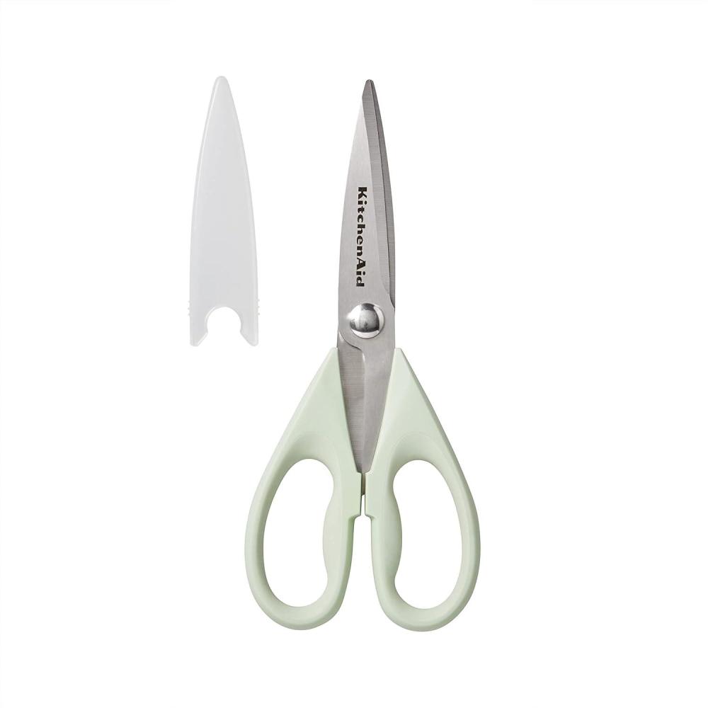 imageKitchenAid All Purpose Kitchen Shears with Protective Sheath Durable Stainless Steel Scissors Dishwasher Safe Soft Grip Comfort Handle 872 Inch Pistachio