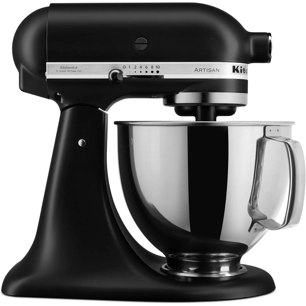 imageKitchenAid Artisan Series 5 Quart Tilt Head Stand Mixer with Pouring Shield KSM150PS Matte Black