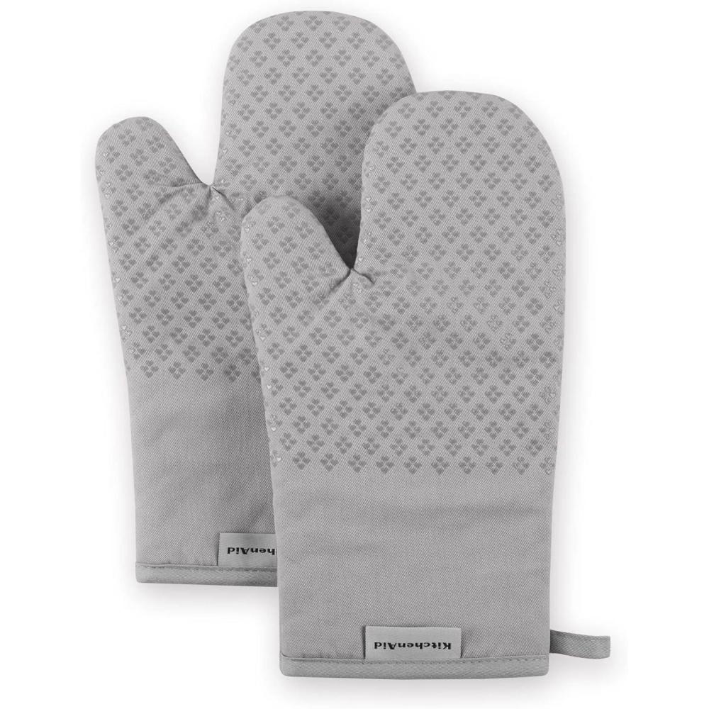 imageKitchenAid Asteroid Oven Mitt Set 7quotx125quot Aqua Sky 2 PieceGray