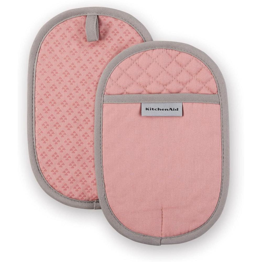 imageKitchenAid Asteroid Pot Holder 2Pack Set Aqua 65quotx10quotDried Rose