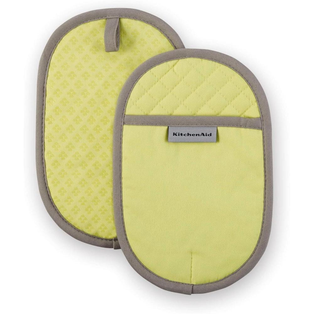 imageKitchenAid Asteroid Pot Holder 2Pack Set Aqua 65quotx10quotKyoto Glow Yellow